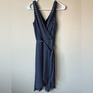 Karl Lagerfeld Blue and White Wrap Sundress V-Neck Midi